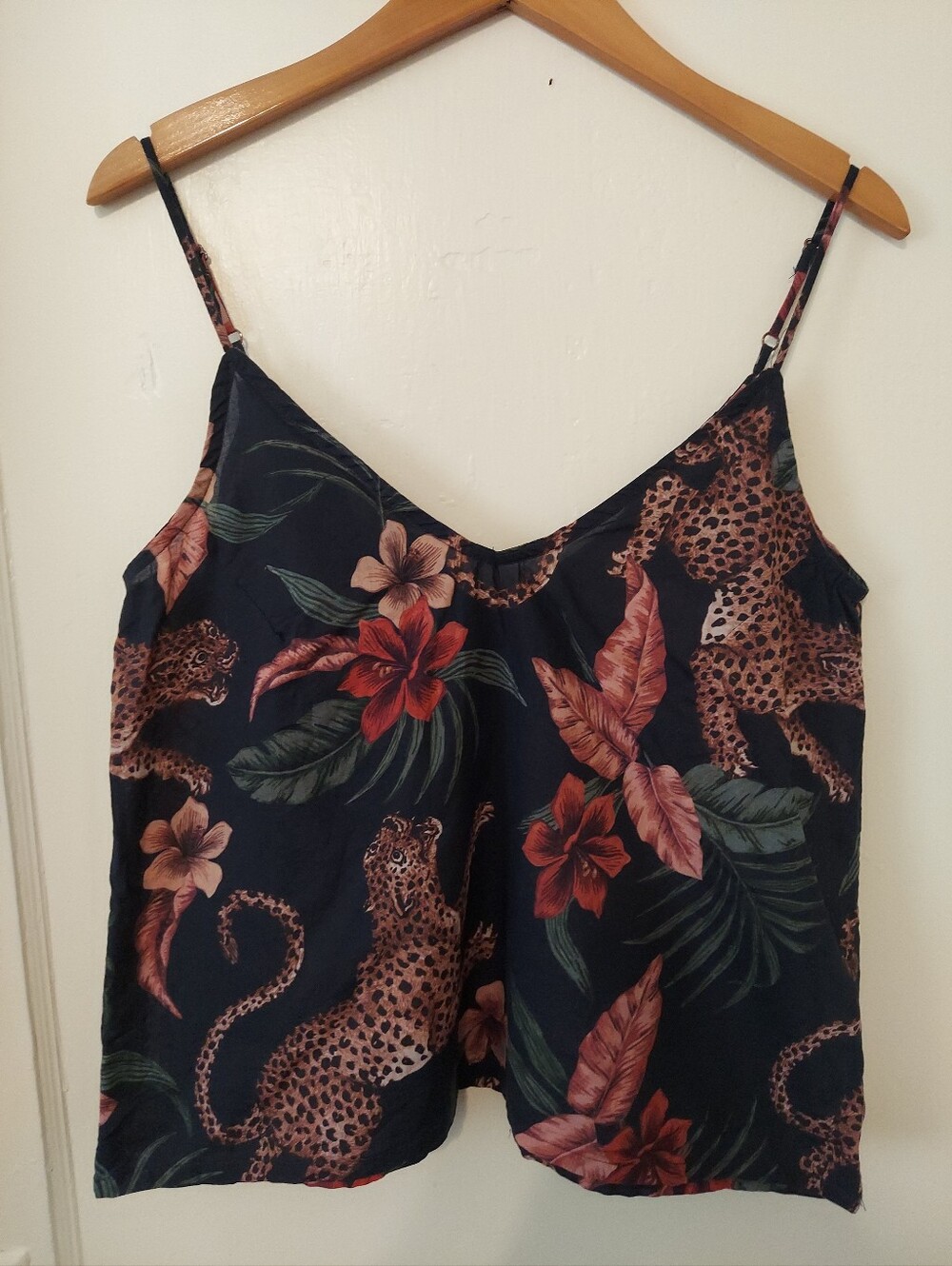 Desmond & Dempsey Soleia Leopard Print Cami Womens Medium 100%Cotton Layering
